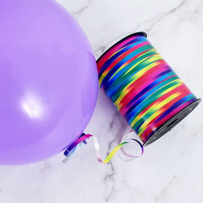 BEISHIDA 500 Yards Rainbow Curling Ribbon Balloon String, Multicolor Balloon Ribbon for Crafts