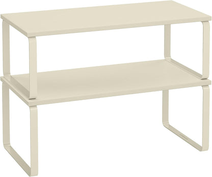 SONGMICS Cabinet Organizer Shelf, Set of 2 Kitchen Counter Shelves, Kitchen Storage, Spice Rack