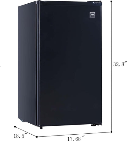 RCA RFR321-B-Black-COM RFR321 Single Mini Refrigerator-Freezer Compartment-Adjustable Thermostat