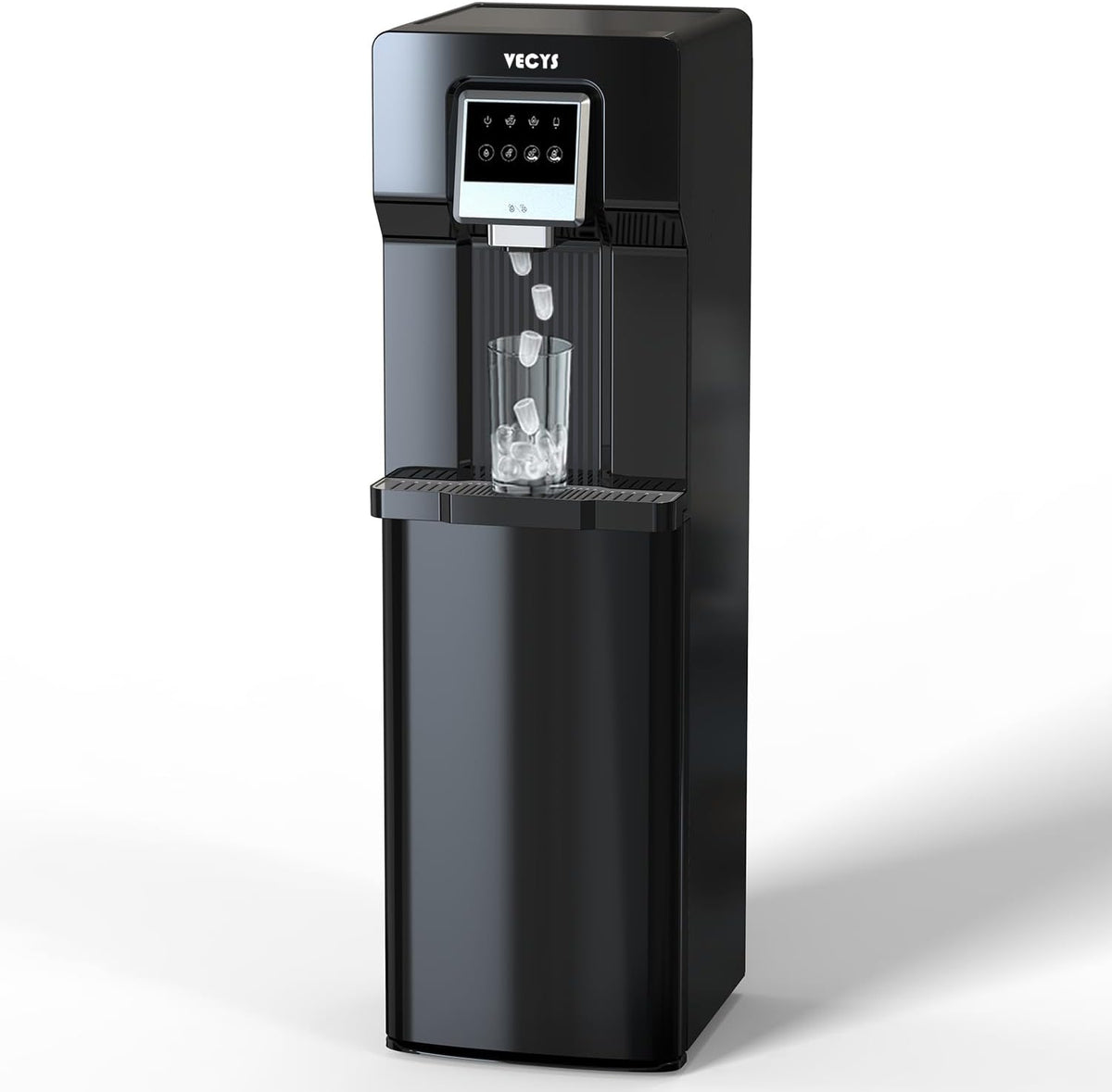 VECYS Bottom Loading Water Cooler with Ice Maker, Cold Water Supply with 18LBS Daily Ice Making
