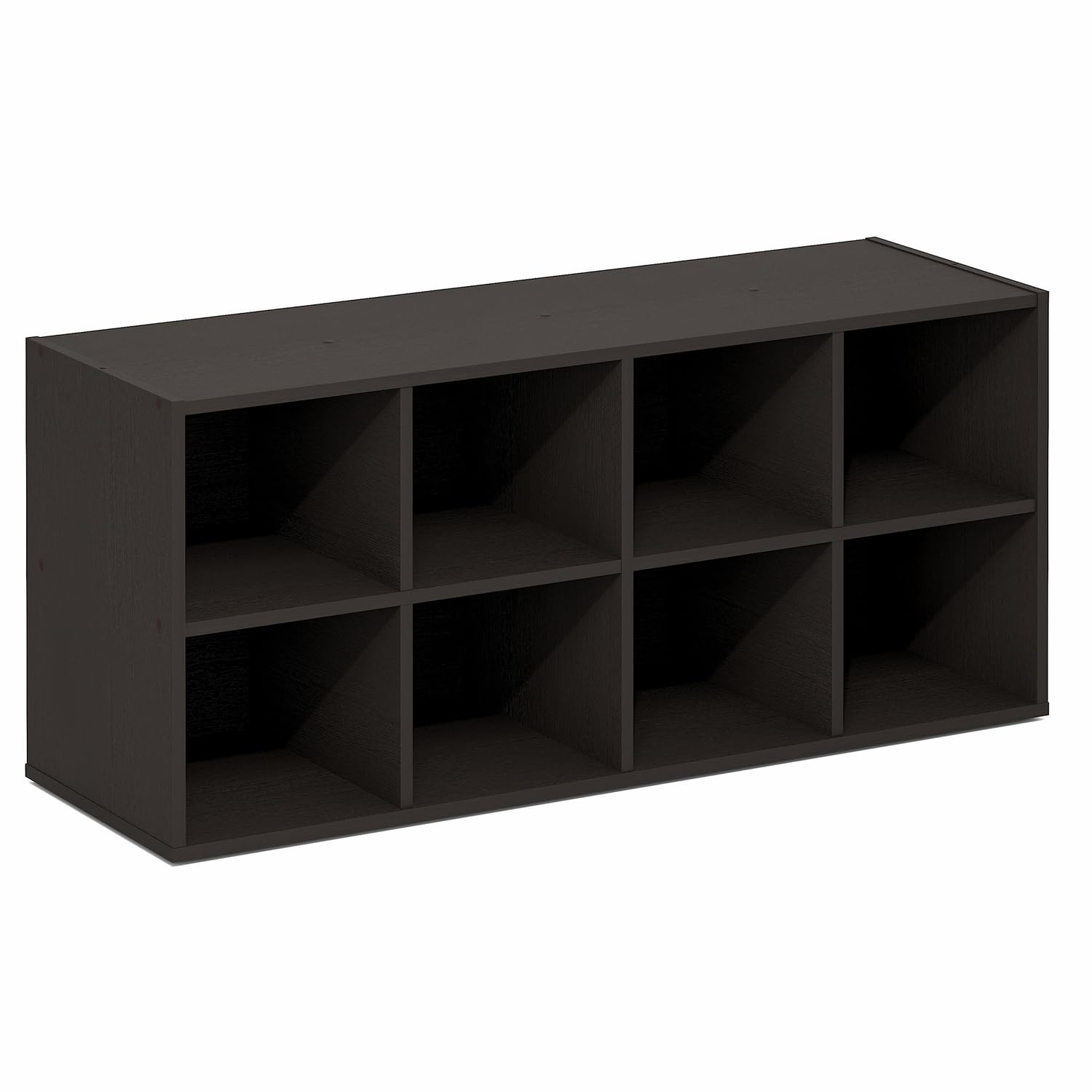 Furinno FANO 8-Cube Shoe Rack, Stackable Shoe Organizer, Dark Oak
