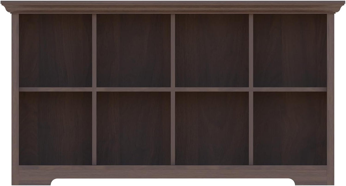 Cube Shelf Bookcase with Base - Wooden 2 Tiers Floor Standing Low Storage Cabinet for Home and