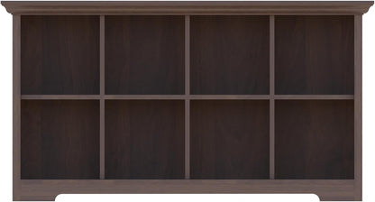 Cube Shelf Bookcase with Base - Wooden 2 Tiers Floor Standing Low Storage Cabinet for Home and