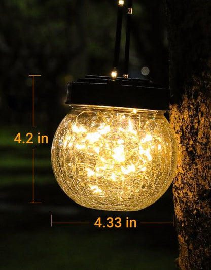PARTPHONER Solar Lanterns Solar Lights Outdoor Waterproof 6-Pack, Solar Powered Hanging Lights