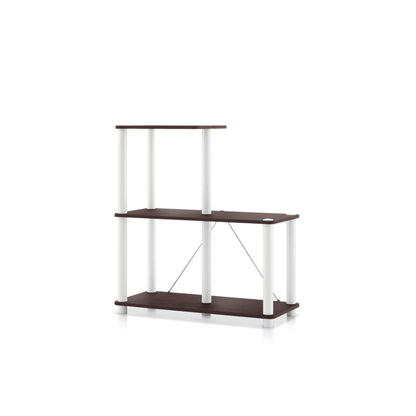 Homes: Inside + Out Apexa Modern 3-Cube Ladder Shelving Units, Collectibles Display Shelves, Easy