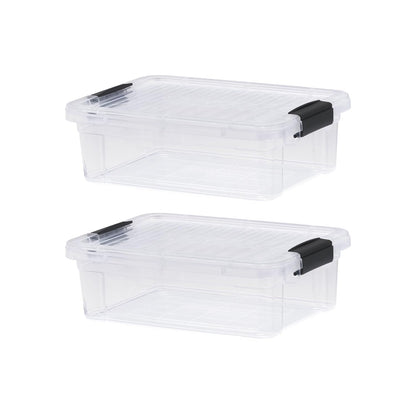 Superio Clear Storage Boxes with Lids, 2.3 Quart Plastic Container Bins for Organizing, Stackable