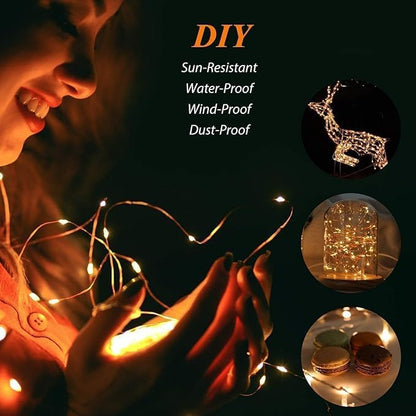 2-Pack 200 LED Solar String Lights for Outside,Solar Fairy Lights for Outside Waterproof,Solar