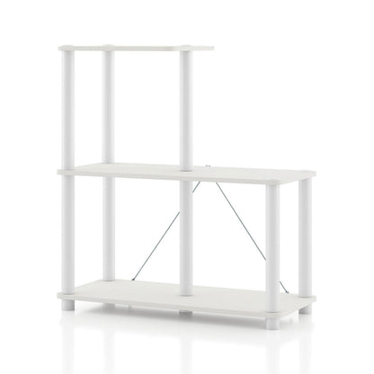 Homes: Inside + Out Apexa Modern 3-Cube Ladder Shelving Units, Collectibles Display Shelves, Easy