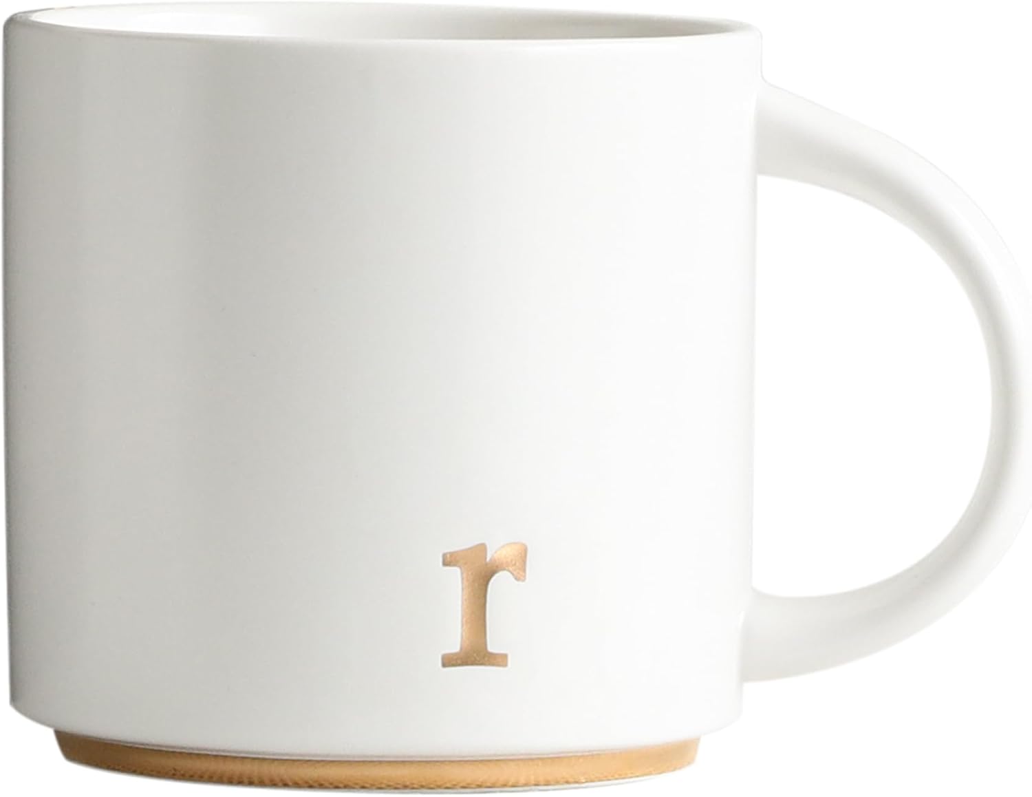 COLLECTIVE HOME - Monogram Ceramic Mugs, 15 oz Golden Initial Coffee Cups, Elegant Alphabet Tea