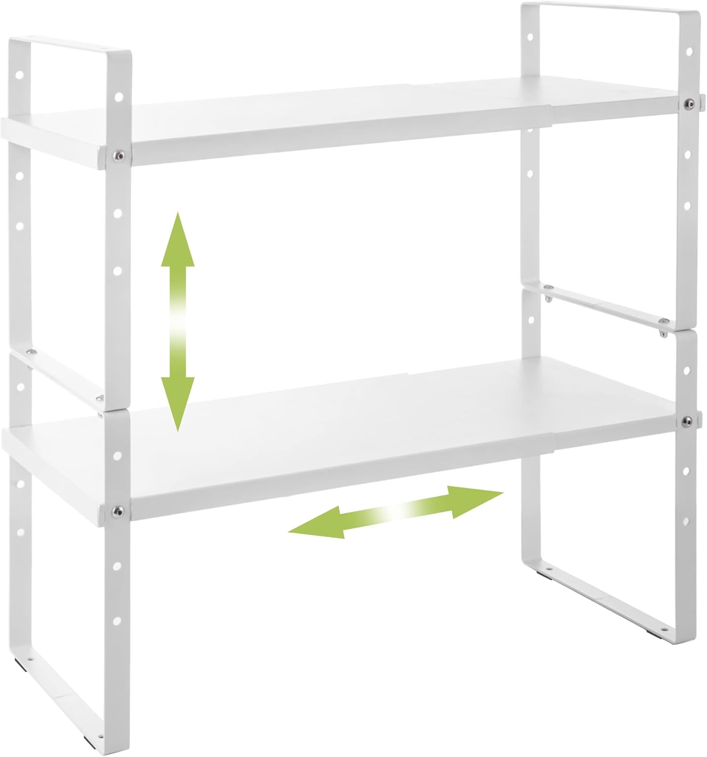 Expandable Cabinet Shelf Organizer Rack, Stackable Kitchen Counter Storage Shelves Stand