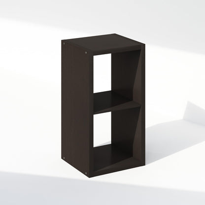 Furinno Cubic Extra Thick 2-Cube Closet Organizers and Storage, Dark Oak