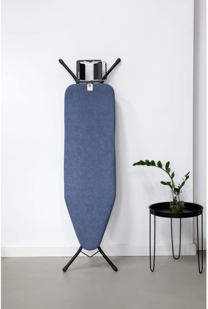 Brabantia Size B Ironing Board (49x15 in) 7 Height Options, Adjustable Steam Iron Rest Holder