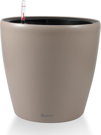 Dexceder 18x17 Self Watering Planter with Wheels Indoor Outdoor, Inner Pot Design, Thickened Large