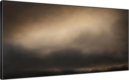 SIGNWIN 24"x46" Extra Large Framed Wall Art Golden Sunset Cloud, Moody Sky Scene for Home Living