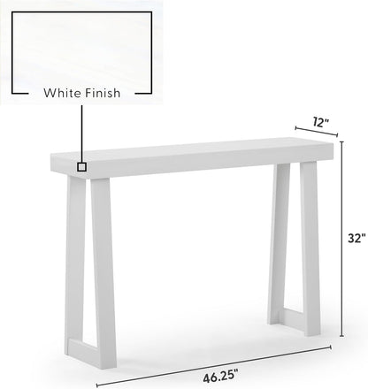 Plank+Beam Solid Wood Console Table, 46.25 Inch, Sofa Table, Narrow Entryway Table for Hallway