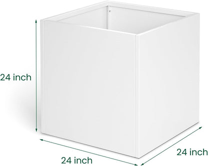 White Steel Planter Square Outdoor Planters Galvanized Steel Planter Box Indoor Metal Large
