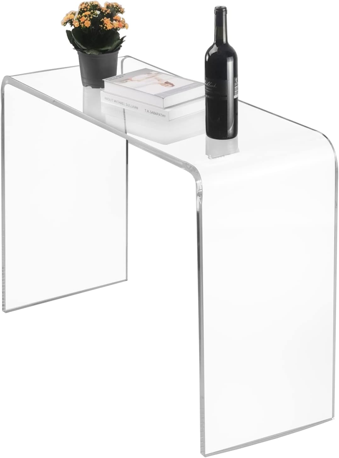Acrylic Console Table, 37.5” L Thick Modern Entryway Table for Hallway, Living Room, Clear Acrylic