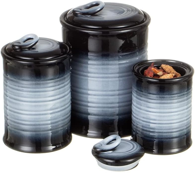 Nihow Ceramic Food Storage Jar Sets: Container with Air Tight Ceramic Lid for