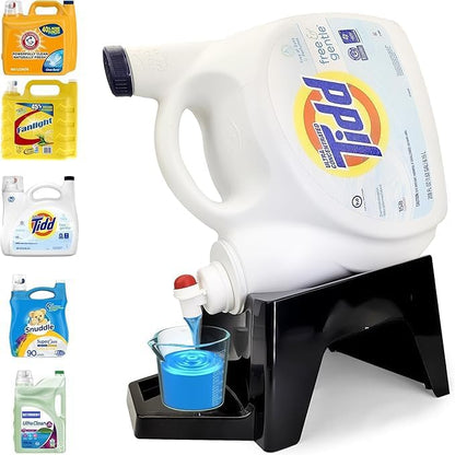 TidyFriend Laundry Detergent Dispenser with Tray & Strap, Laundry Soap Dispenser with Non-Slip