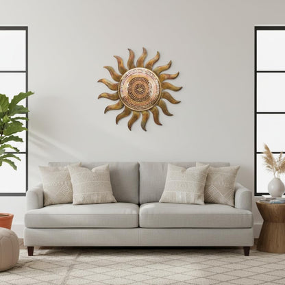 Regal Art & Gift Flamed Copper Large Metal Sun Wall Decor - 29 Inch | Indoor Outdoor Rust-Resistant