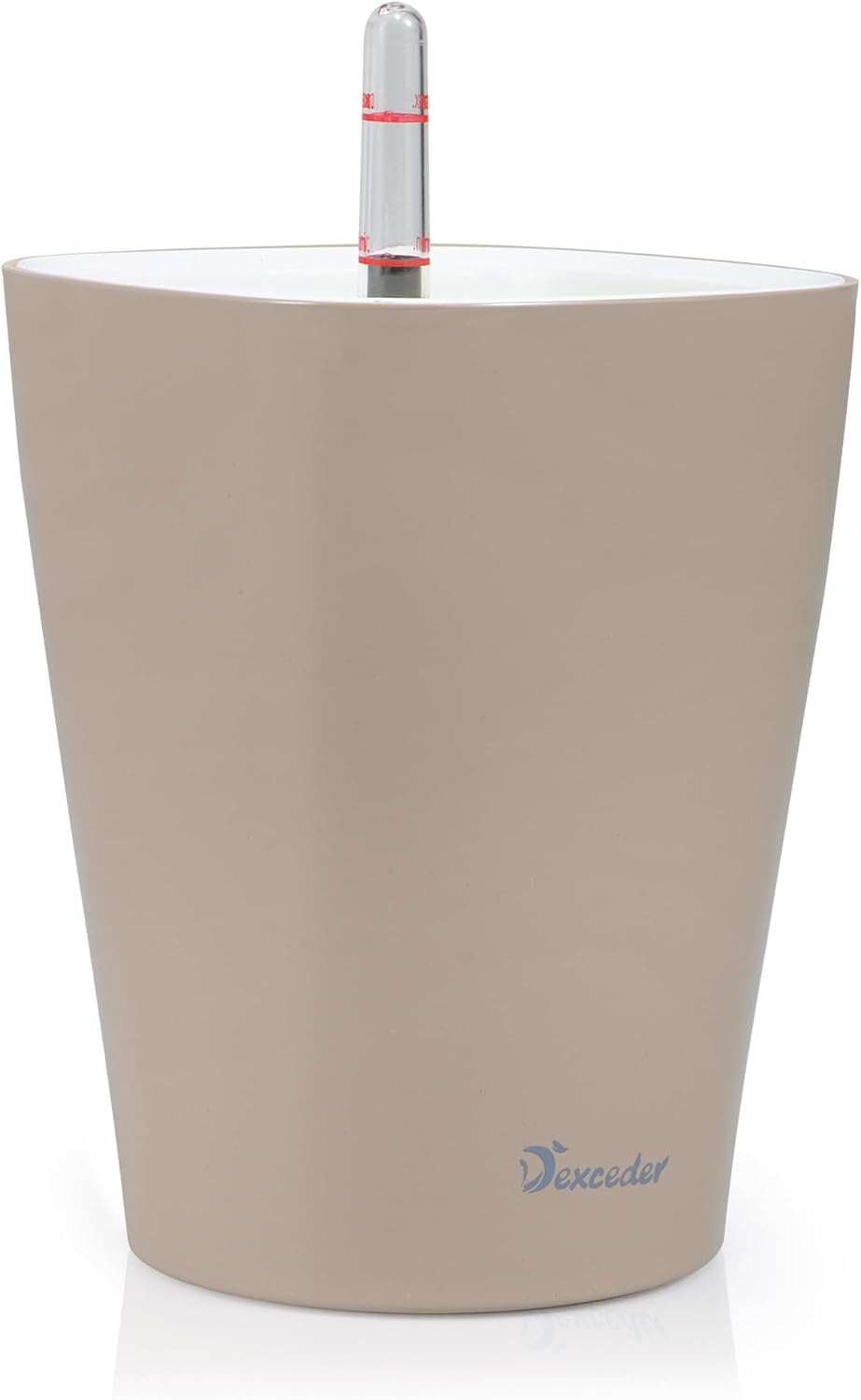 Dexceder 6x7 Self Watering Planter Indoor Outdoor, High Gloss Table Flower Plant Pot with Water