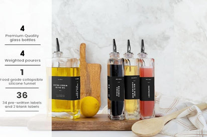 Molimoli Olive Oil Dispenser Bottle for Kitchen, Automatic Pourer, Glass Dispenser for Kitchen