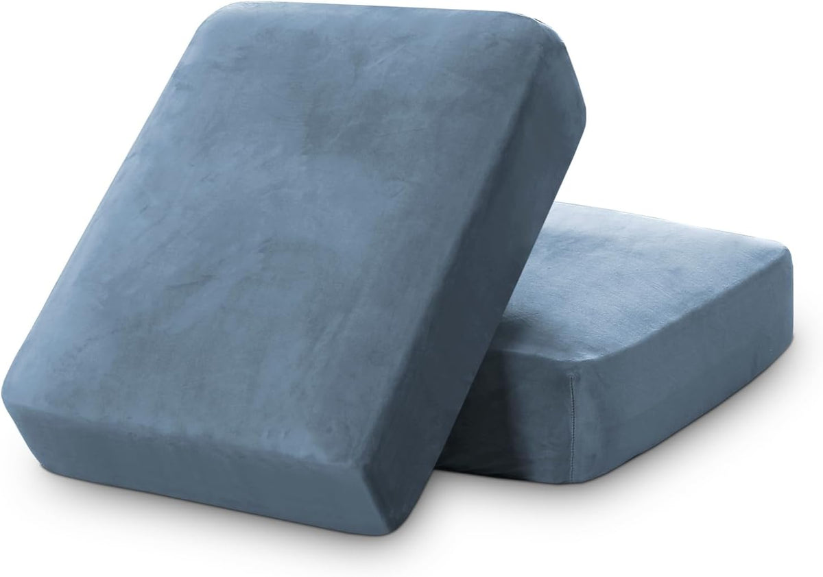 PrinceDeco Velvet Stretch Couch Cushion Cover Soft Cushion Slipcover for Chair Loveseat Sofa
