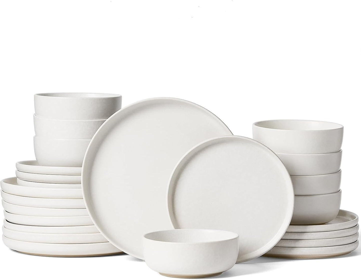 Famiware Milkyway Plates and Bowls Sets, 24 Pieces Dinnerware Sets, Reactive Glaze Dish Set