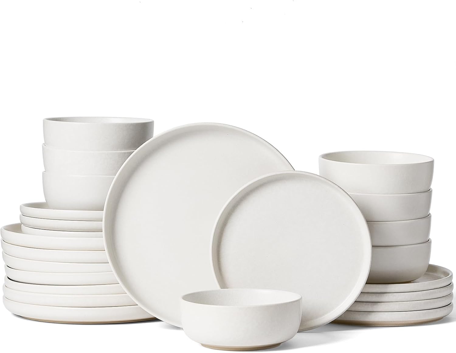 Famiware Milkyway Plates and Bowls Sets, 24 Pieces Dinnerware Sets, Reactive Glaze Dish Set