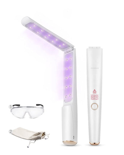 UV Light Sanitizer Wand, Portable UVC Light Disinfector Lamp Chargable Foldable UV Wand for Home