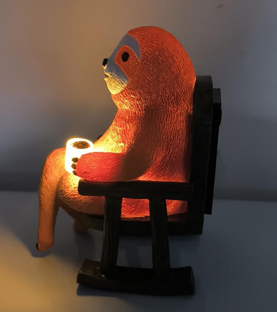 Cute Sloth Solar Light Fairy Garden Accessories Outdoor Figurine Lights Micro Landscape Garden