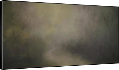 SIGNWIN 36"x60" Extra Large Framed Wall Art Muted Forest Path Soft Misty Woodland Scene