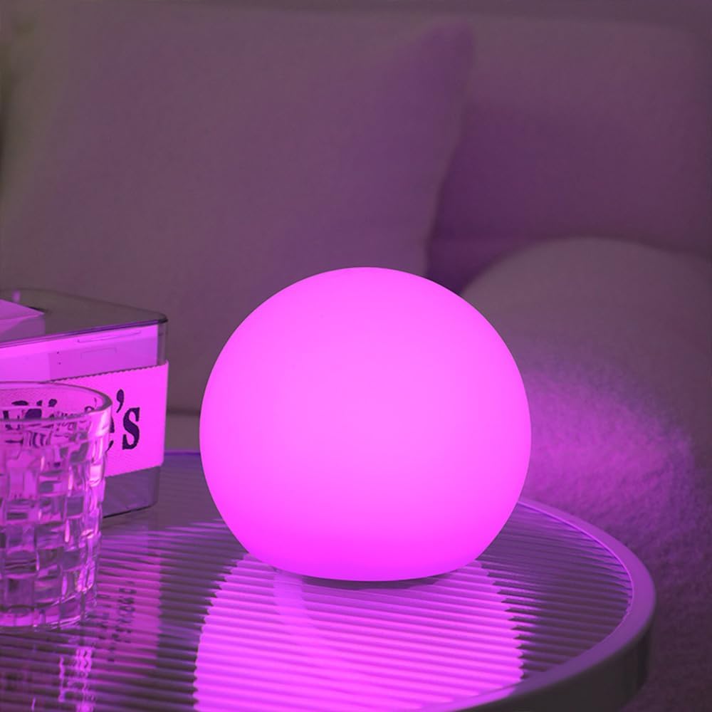 LED Globe Orb Light, 6-in LED Light Ball for Kid, 16 Dimmable Colors & 4 Modes Light Up Ball Mood