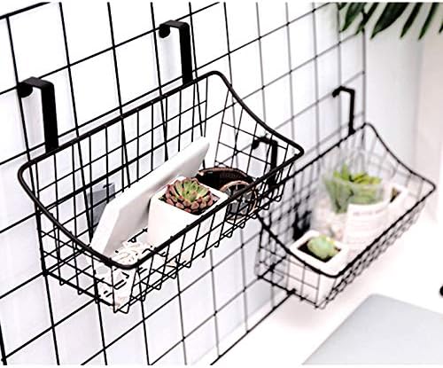 LeleCAT Basket with hook Grid Storage Basket, Hang it behind a door or on a railing, Over the
