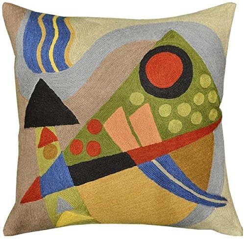 Kandinsky Abstract Pillow Cover - Original | Modern Toss Pillows Modern Chair Cushion Contemporary