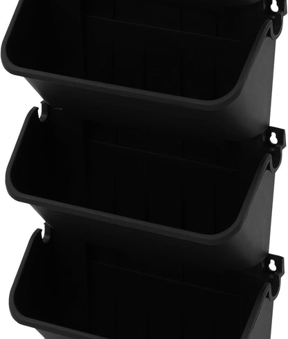 18 Pots Self-Watering Vertical Wall Planter, 39.4”L x 39.4”H Stackable Plastic Wall-Mounted Plant