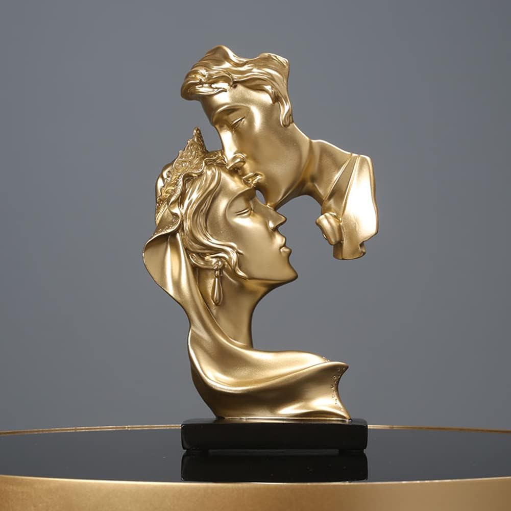 Couples Kiss Sculpture,Abstract Art Couple Sculpture Home Furnishing Resin Statue Decoration