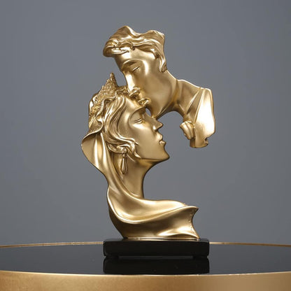 Couples Kiss Sculpture,Abstract Art Couple Sculpture Home Furnishing Resin Statue Decoration
