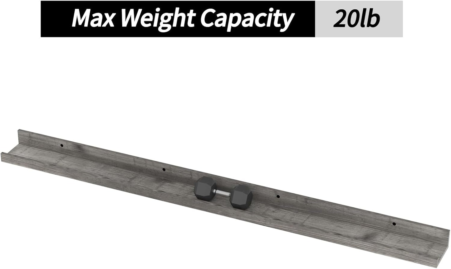 Giftgarden 47 Inch Gray Floating Shelves for Wall Mount, Grey Wood Wall Shelf Ledge for Bathroom