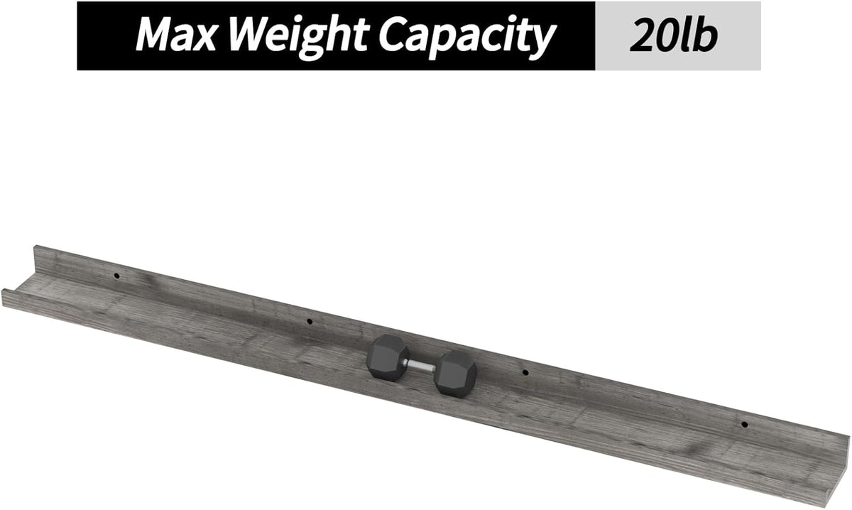 Giftgarden 47 Inch Gray Floating Shelves for Wall Mount, Grey Wood Wall Shelf Ledge for Bathroom