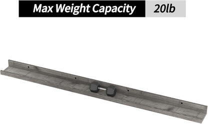 Giftgarden 47 Inch Gray Floating Shelves for Wall Mount, Grey Wood Wall Shelf Ledge for Bathroom