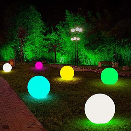 Globe Floor Lamp, 14-in Rechargeable LED Ball Light Globe Light w/Remote, Versatile Glowing Orb