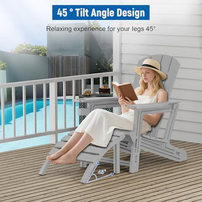 Adirondack Ottoman, All Weather Foot Rest for Adirondack Chair, HDPE Plastic Adirondack