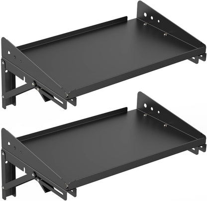 ULIBERMAGNET Garage Folding Storage Rack Shelves,100LB Metal Wall Mounted Adjustable Rail Shelf for