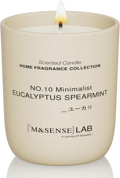 M&SENSE Natural Soy Candle| Eucalyptus Spearmint | 5.3 oz | Minimalist Scented Candle for