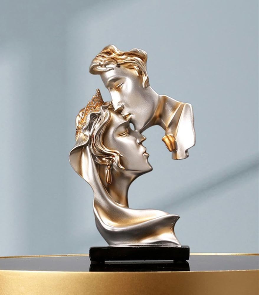 Couples Kiss Sculpture,Abstract Art Couple Sculpture Home Furnishing Resin Statue Decoration