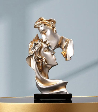 Couples Kiss Sculpture,Abstract Art Couple Sculpture Home Furnishing Resin Statue Decoration