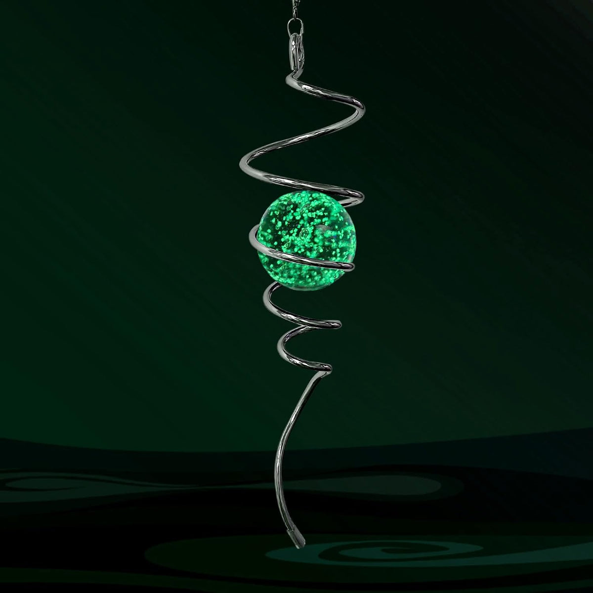 Glow in The Dark Wind Spinner Tail Gazing Ball Spiral Decorative Spiral Tail Wind Spinner