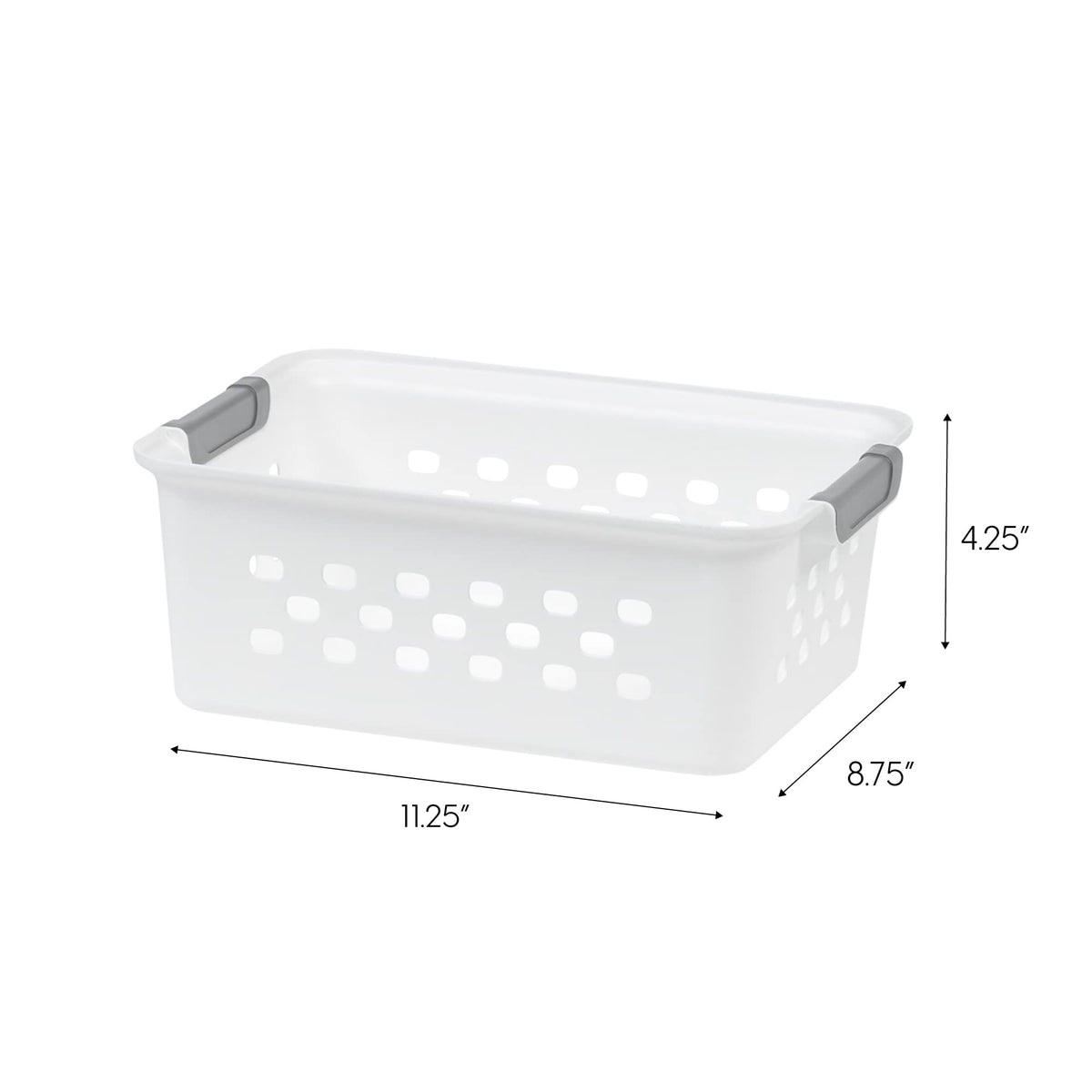 IRIS USA 8-Pack, Small Plastic Storage Basket, White