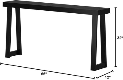 Plank+Beam Solid Wood Console Table, 66 Inch, Sofa Table, Narrow Entryway Table for Hallway, Behind